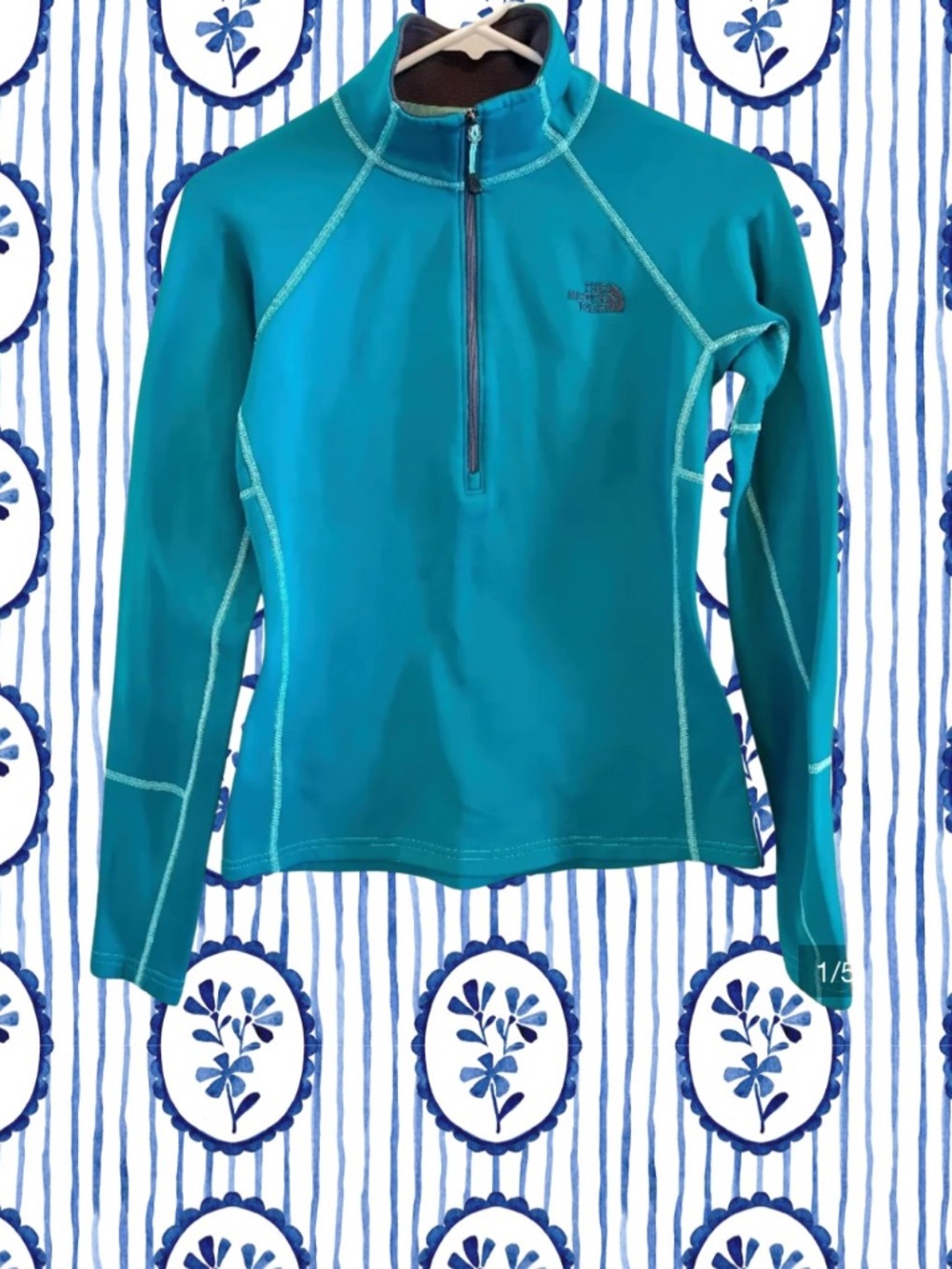 The North Face Retro Quarter Zip Pullover  Women's teal XS
